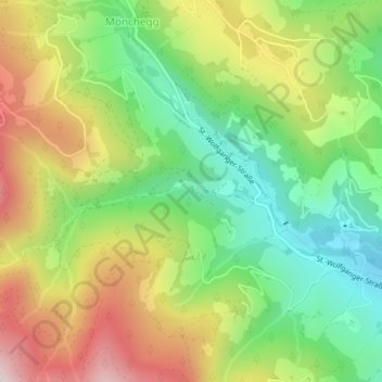 Topografische Karte Granitzen, Höhe, Relief