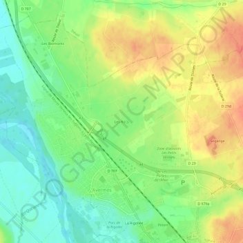 Topografische Karte Les Rocs, Höhe, Relief