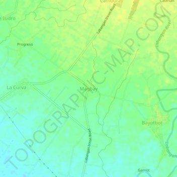 Topografische Karte Magbay, Höhe, Relief