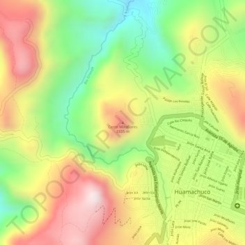 Topografische Karte Cerro Miraflores, Höhe, Relief