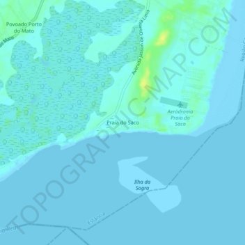 Topografische Karte Praia do Saco, Höhe, Relief