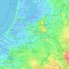 Topografische Karte Betuwe, Höhe, Relief