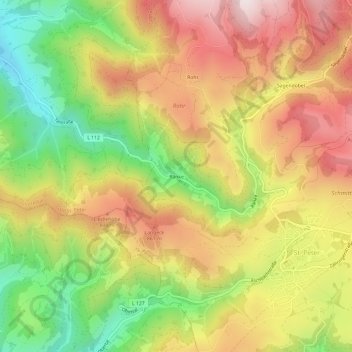 Topografische Karte Ränke, Höhe, Relief