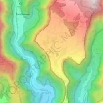 Topografische Karte Grand Coude, Höhe, Relief