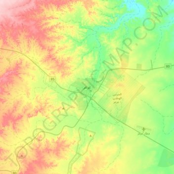 Topografische Karte `Ar`ar, Höhe, Relief