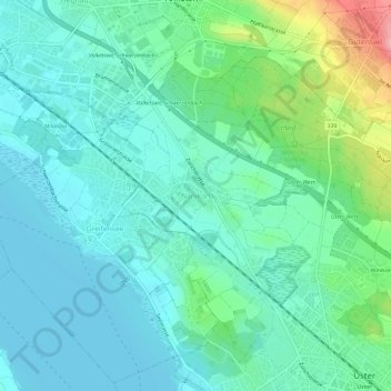 Topografische Karte Nänikon, Höhe, Relief