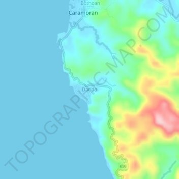 Topografische Karte Dariao, Höhe, Relief