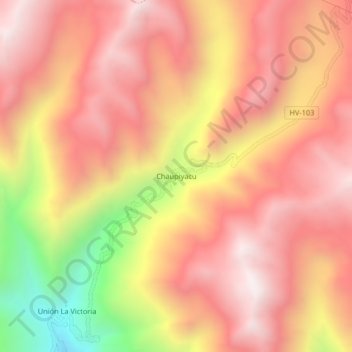 Topografische Karte Chaupiyacu, Höhe, Relief