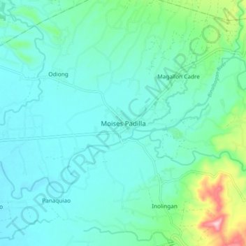 Topografische Karte Moises Padilla, Höhe, Relief