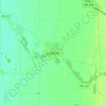 Topografische Karte Lorette, Höhe, Relief