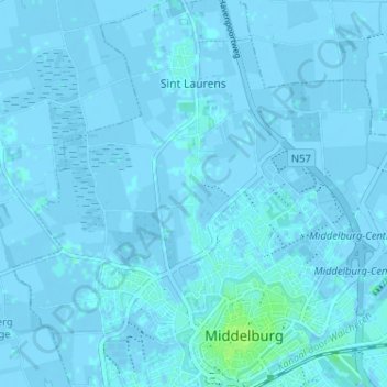 Topografische Karte Brigdamme, Höhe, Relief