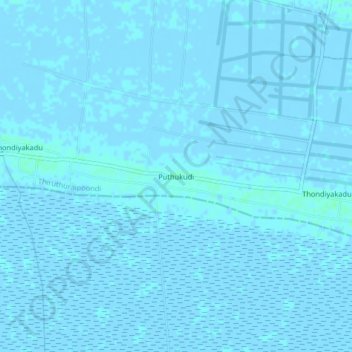 Topografische Karte Puthukudi, Höhe, Relief