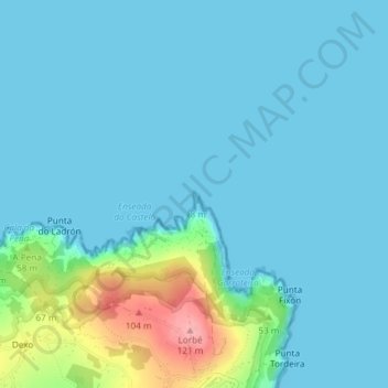 Topografische Karte Punta Torrella, Höhe, Relief