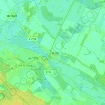 Topografische Karte Quarnstedt, Höhe, Relief