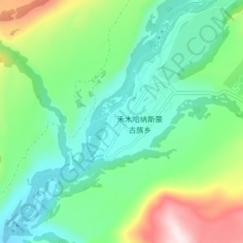 Topografische Karte 禾木, Höhe, Relief