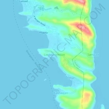 Topografische Karte Limbon-limbon, Höhe, Relief