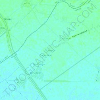 Topografische Karte Bidhanga, Höhe, Relief