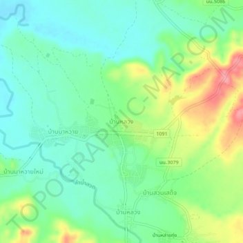 Topografische Karte Ban Luang, Höhe, Relief