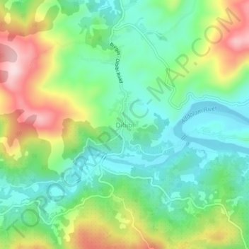 Topografische Karte Dibibi, Höhe, Relief