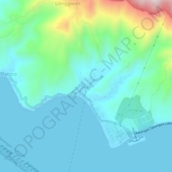 Topografische Karte Ilijan, Höhe, Relief