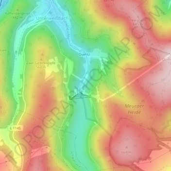 Topografische Karte Am Betreiberweg, Höhe, Relief