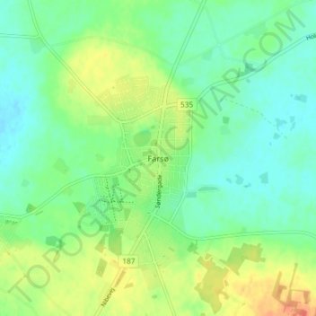Topografische Karte Farsø, Höhe, Relief