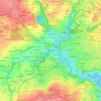 Topografische Karte La Villeneuve, Höhe, Relief