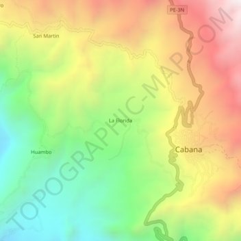 Topografische Karte La Florida, Höhe, Relief