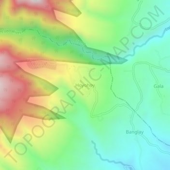 Topografische Karte Hoyohoy, Höhe, Relief