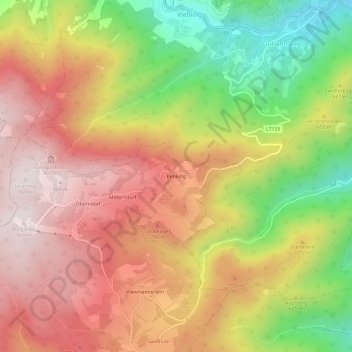 Topografische Karte Benking, Höhe, Relief