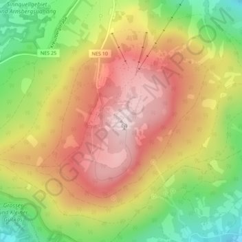 Topografische Karte Kreuzberg (Rhön), Höhe, Relief