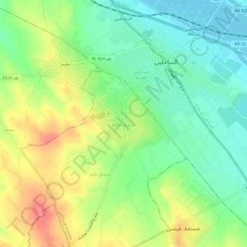 Topografische Karte Sidi Ameur, Höhe, Relief