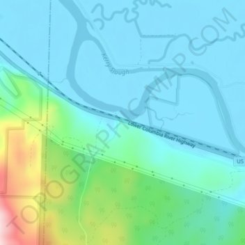 Topografische Karte Kerry, Höhe, Relief