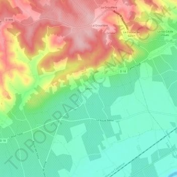 Topografische Karte Saurs, Höhe, Relief