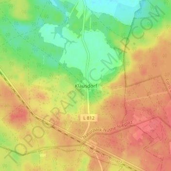 Topografische Karte Klausdorf, Höhe, Relief