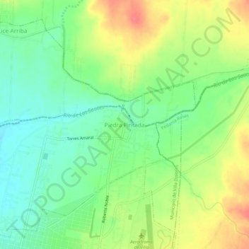 Topografische Karte Piedra Pintada, Höhe, Relief