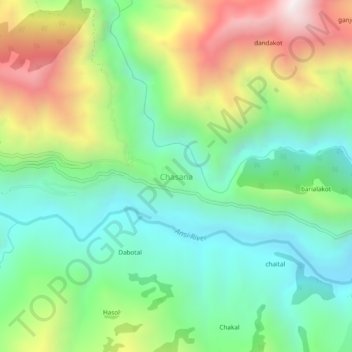 Topografische Karte Chasana, Höhe, Relief