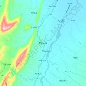 Topografische Karte Marcos, Höhe, Relief