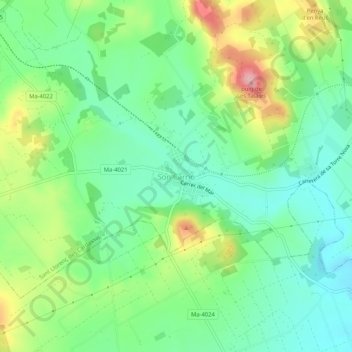 Topografische Karte Son Carrió, Höhe, Relief