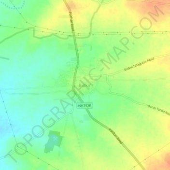 Topografische Karte Bidkin, Höhe, Relief