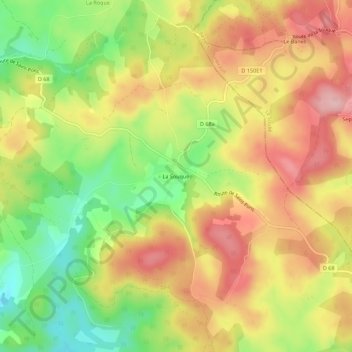 Topografische Karte La Souque, Höhe, Relief