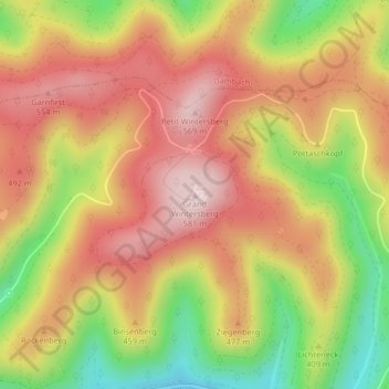Topografische Karte Großer Wintersberg, Höhe, Relief