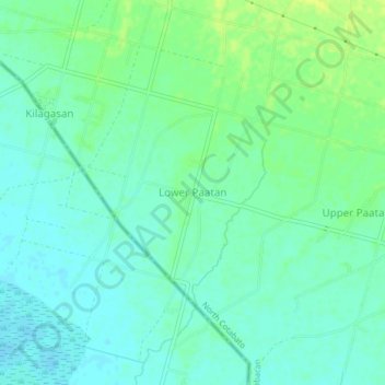 Topografische Karte Lower Paatan, Höhe, Relief