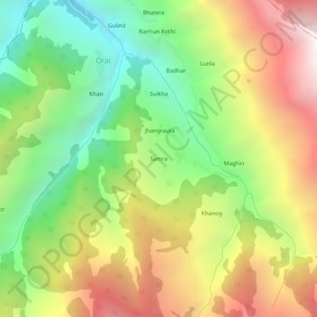 Topografische Karte Samra, Höhe, Relief