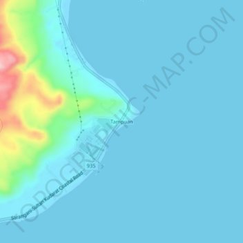 Topografische Karte Tampuan, Höhe, Relief