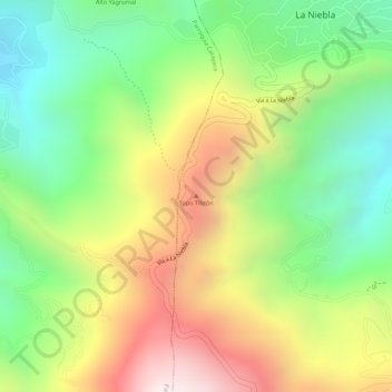 Topografische Karte Topo Tibrón, Höhe, Relief