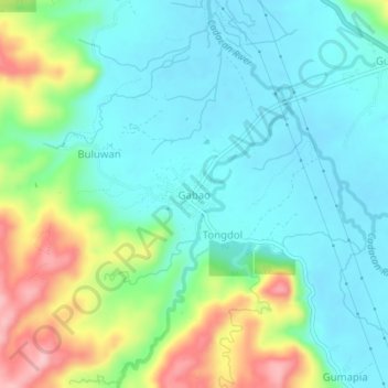 Topografische Karte Gabao, Höhe, Relief