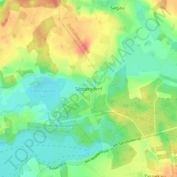 Topografische Karte Sibbersdorf, Höhe, Relief