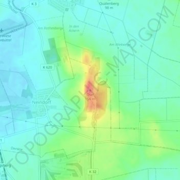 Topografische Karte Ösel, Höhe, Relief