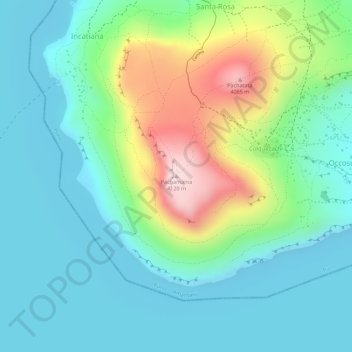 Topografische Karte Pachamama, Höhe, Relief